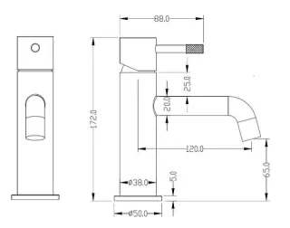 Смеситель для раковины Boheme Uno 461-BRB брашированная бронза